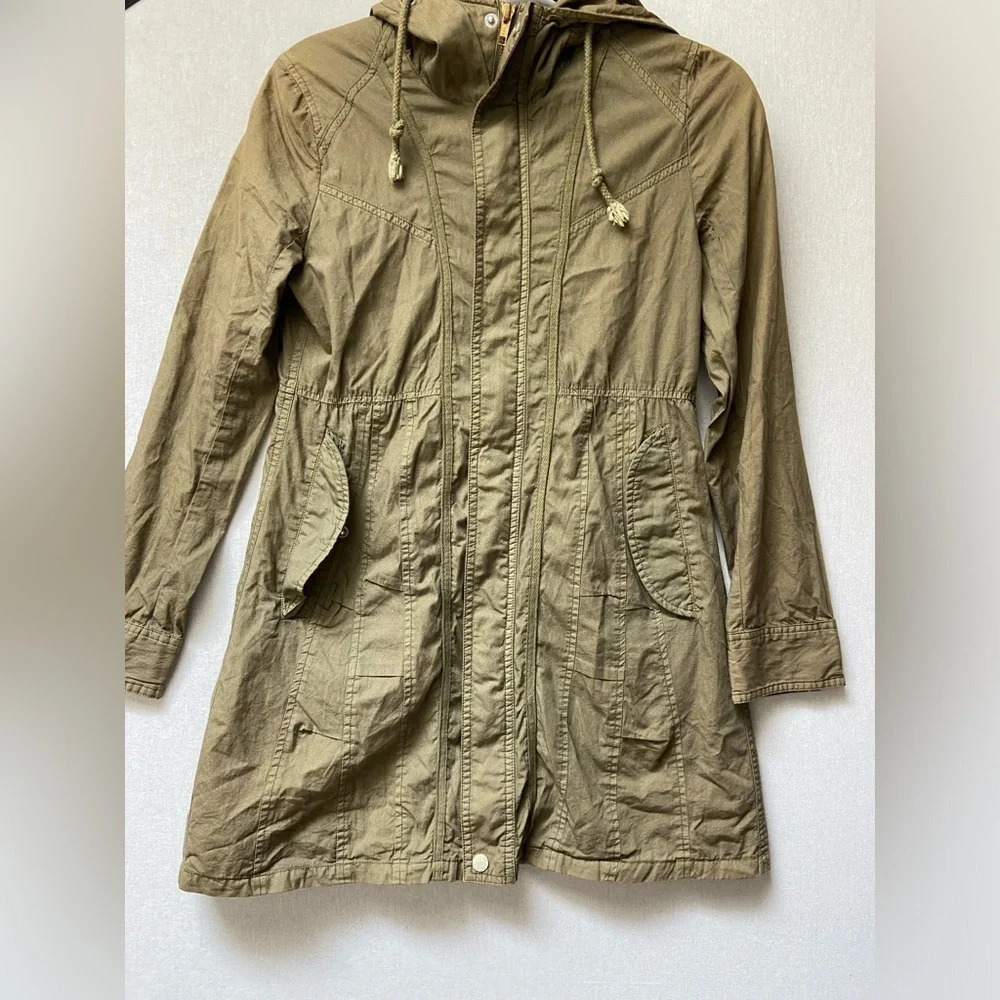 Tough Jeansmith Hooded Cotton Full Zip Utility Trench Jacket S